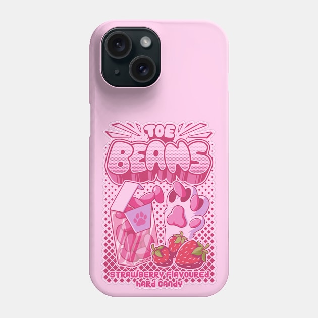 TOE BEANS : strawberry flavored hard candy. funny cat toe beans candy Phone Case by The Japanese Fox