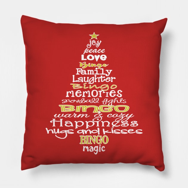 Bingo Christmas Tree Pillow by QUYNH SOCIU