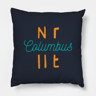 Columbus Nebraska City Typography Pillow