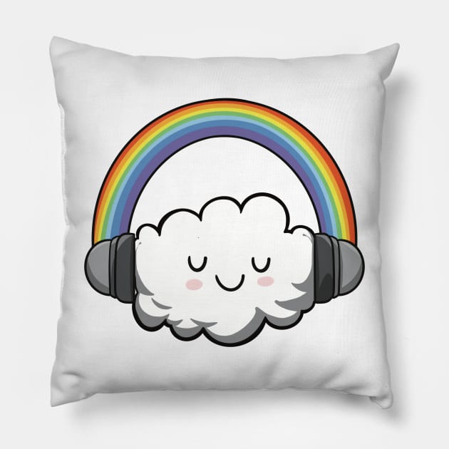 Cloudy With a Chance of Music Pillow by Narwhal-Scribbles