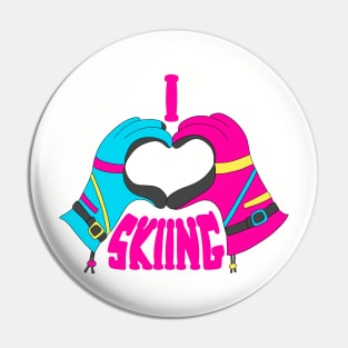 I Love Skiing Pin