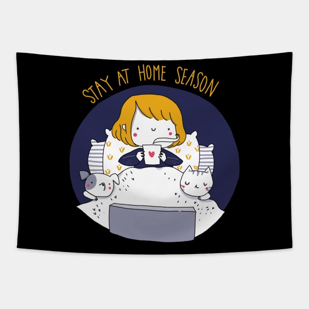 stay at home season Tapestry by violinoviola