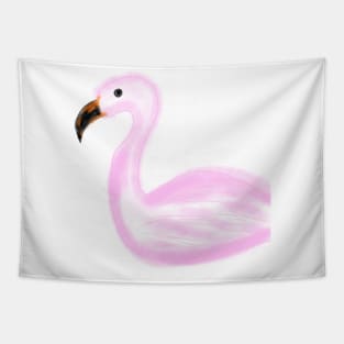 Pink swan watercolor background art Tapestry