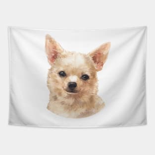 Yellow Chihuahua Watercolor Art Tapestry