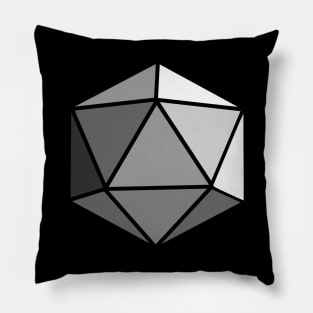 D20 Polyhedral Dice - Gray Pillow