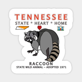 Tennessee - Raccoon - State, Heart, Home - state symbols Magnet