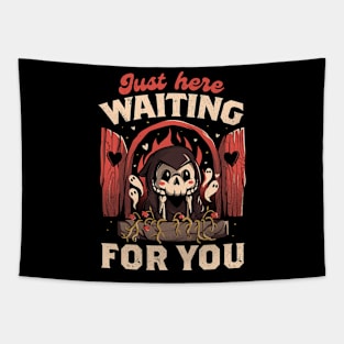 Just Here Waiting For You - Creepy Cute Grim Reaper Gift Tapestry