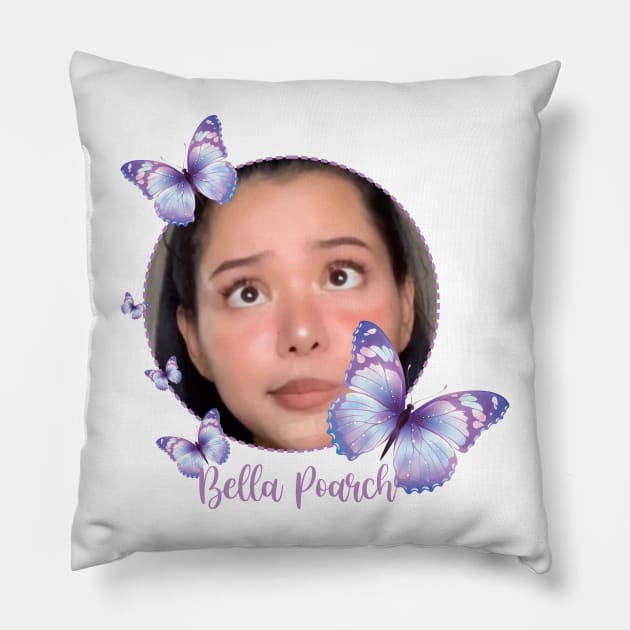 BELLA POARCH with purple butterflies Pillow by Adadita