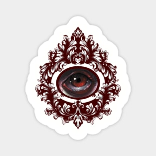 Pop Surrealism Baroque Eye Study Red Frame Magnet