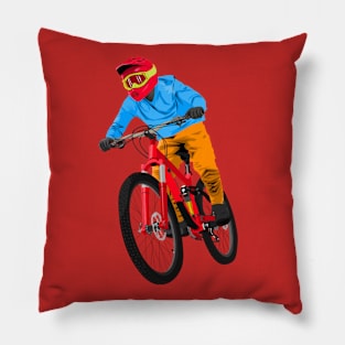 Cyclist in action Pillow