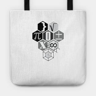 math t-shirt black and white Tote