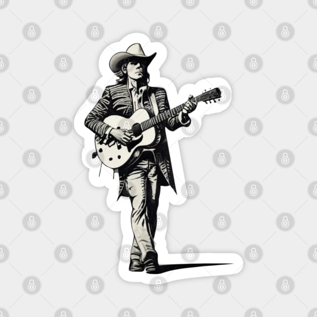 Dwight Yoakam Playing Guitar Magnet by Aldrvnd