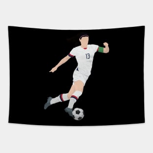 Female soccer player with the ball Tapestry