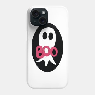 Cute Halloween ghost cartoon with BOO text Phone Case