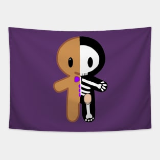 Gingerbread Man Skeleton with Ostomy (Purple) Tapestry