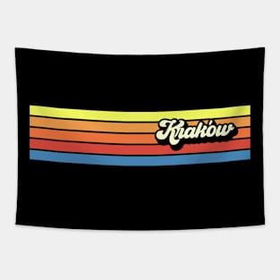 Krakow Poland Retro Vintage Design 70s 80s style Tapestry