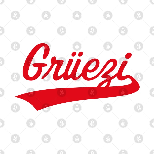 Grüezi Lettering (Greeting In Switzerland / Red) by MrFaulbaum