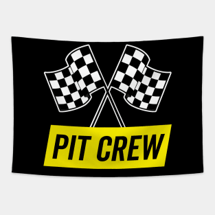 Yellow Italic Pit Crew for Racing Party Costume Tapestry