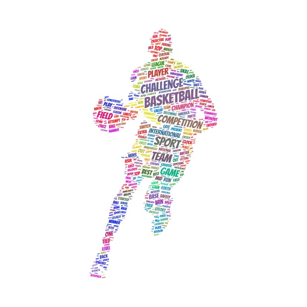 Basketball Sport Silhouette Shape Text Word Cloud by Cubebox