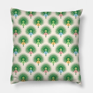 Fan Palm Leaves on Yellow Pillow