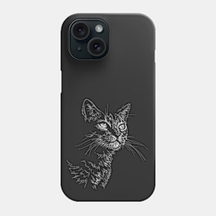 Cat draw with scribble art style Phone Case