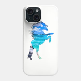 Cloudy ocean horse pattern Phone Case