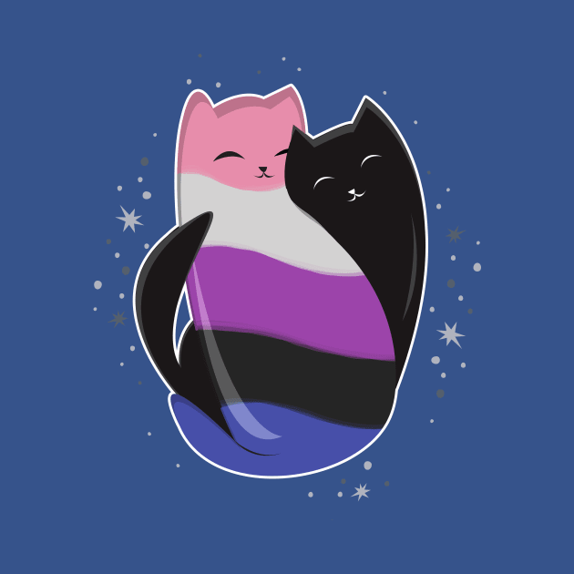 Genderfluid Cat LGBT Pride Flag by Psitta