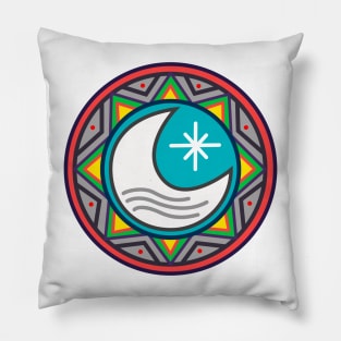 Sun and moon indigenous symbols Pillow