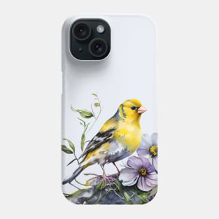 American Goldfinch Backyard Birds Lavender Garden Phone Case