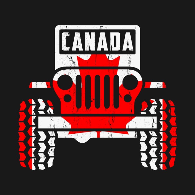 Canada Flag Jeep Canadian America Flag Jeep Vintage Jeep Men/Women/Kid Jeep Gift by David Darry