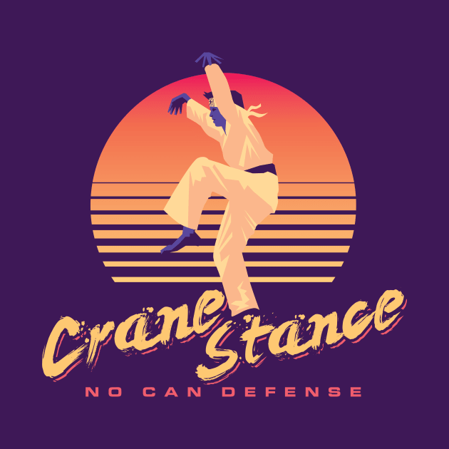 Karate Kid Crane Stance Crane Kick Synthwave by Natural 20 Shirts