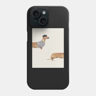 Cute long dog in Paris Phone Case