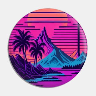 Synthwave Serenade - Captivating Vaporwave Melodies Pin