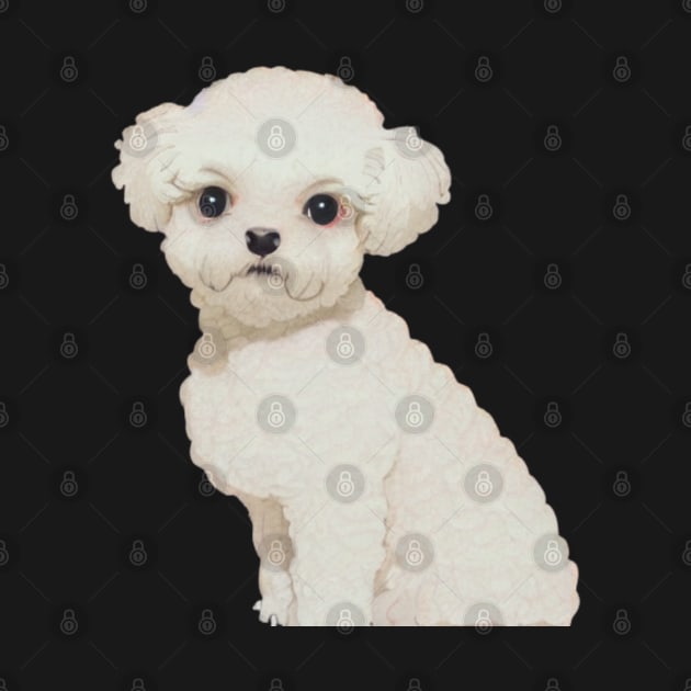 Maltipoo Puppy Fluffy Dog Maltese Poodle Bichon Frise Lover by Mochabonk