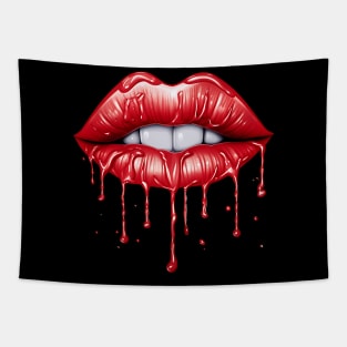 Red Lips Funny Kiss Tapestry