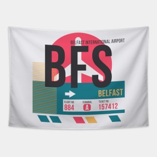 Belfast (BFS) Airport // Sunset Baggage Tag Tapestry