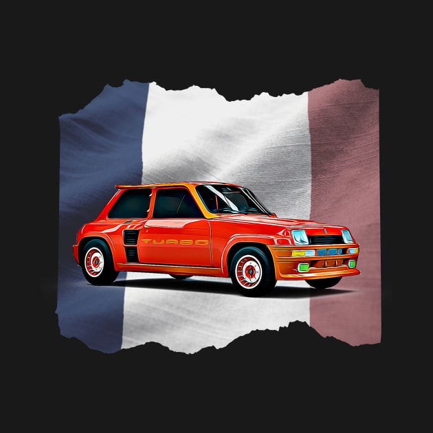 Renault 5 GT Turbo France Print by SynchroDesign