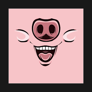 funny pig nose and mouth cartoon T-Shirt