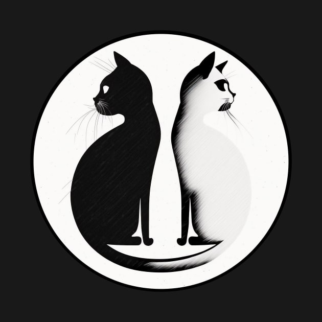 Black Cat, White Cat, Yin and Yang by TheJadeCat