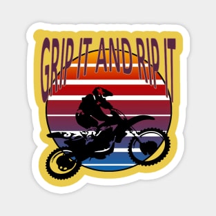 Grip It And Rip It Dirt Bike Retro Biker MX Magnet