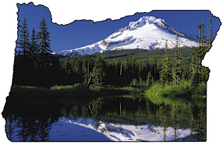 Oregon State Outline (Mount Hood) Magnet