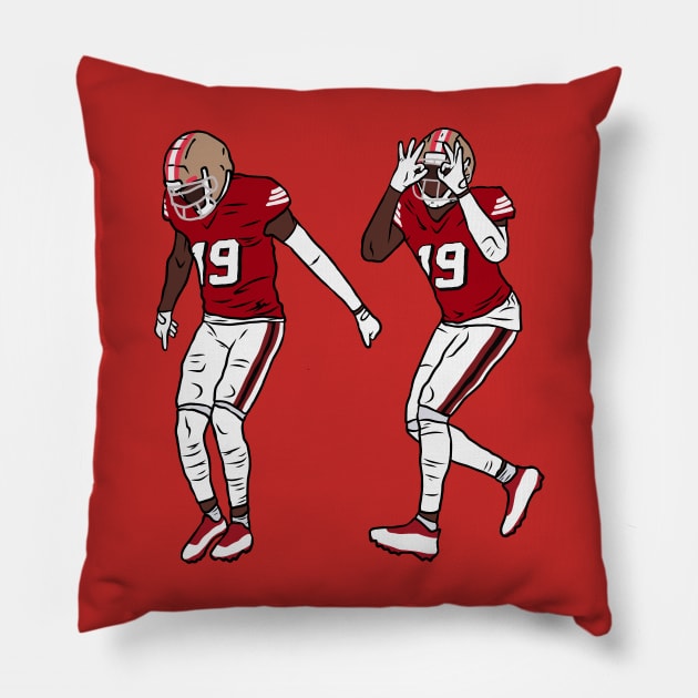 Deebo Samuel Griddy Pillow by rattraptees