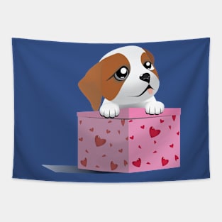 Puppy Love Valentine Tapestry