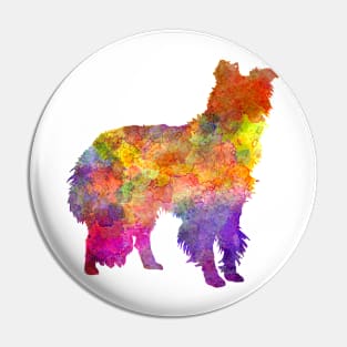 Border Collie in watercolor Pin