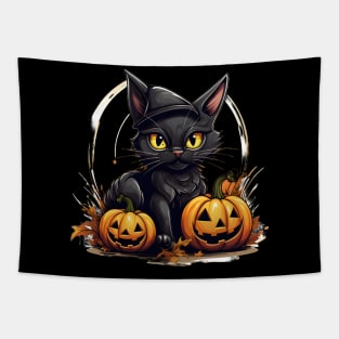 Angry Cat Funny Hallowen Spooky Gift Tapestry