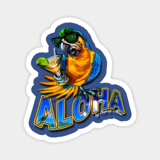 Drinking Parrot with Aloha Magnet