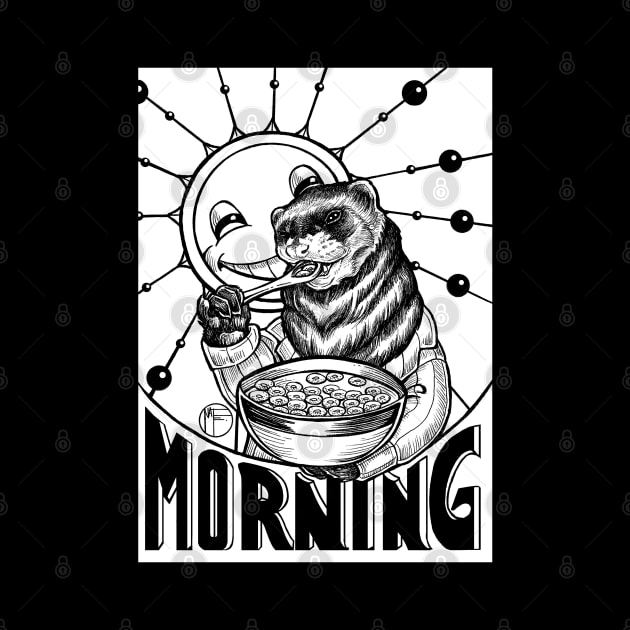 Good Morning Cereal - Ferret by Nat Ewert Art