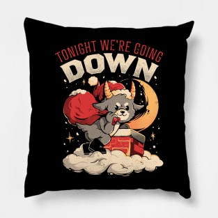 Tonight We re Going Down - Dark Funny Goth Devil Baphomet Christmas Gift Pillow