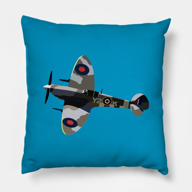 RAF Spitfire War Plane Pillow by GregFromThePeg