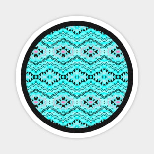 Turquoise Abstract Geometric Watercolour Pattern Magnet